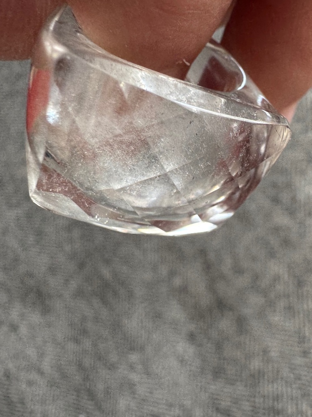 NWOT, ROOST, FACETED TOP, CLEAR ACRYLIC RING, SIZE 7 - Picture 7 of 14